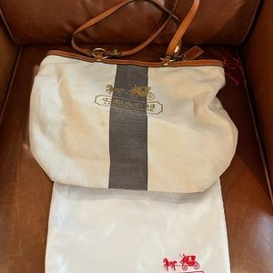 Coach Legacy Canvas with Leather Trim Tote Style